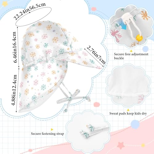 KLL Toddler Sunhat Baby Boys' Bucket Hat Baby Girls UPF 50+ Adjustable Traveling Swim Hat Colorful Snowflake4