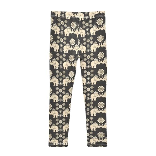 Girls' Athletic Leggings Ankle Length Yoga Dance Pants Kids Teen 4T Elephant2