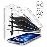 EZ-GLAZ-4+2 Pack for iPhone 13 Pro Privacy Screen Protector[6.1 inches] With Camera Lens Protector, [Drop Protection] 9H Hardness Full Coverage Anti-Spy Tempered Glass Film, Easy to install