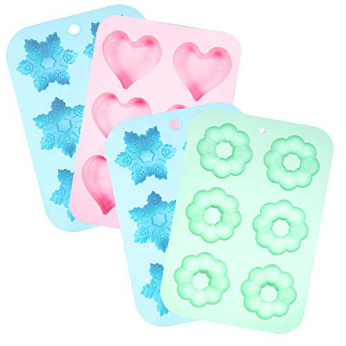 Senbowe Silicone Donuts Baking Mold, Set of 4 | Silicone Cake Baking Molds,|