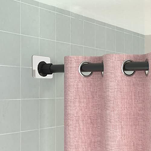TYFYH 4 Pcs Adhesive Shower Curtain Rod Holder, No Drilling, Shower Pole Holder, Adhesive Bathroom Rod Mount Holders for Shower Curtain Wardrobe Bathroom(White)