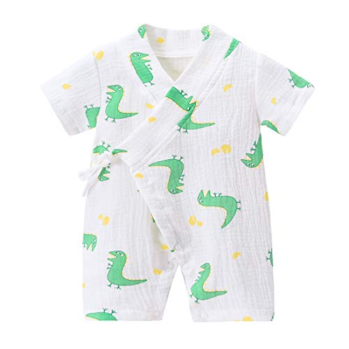 Image of PAUBOLI Baby Kimono Robe Newborn Cotton Yarn Bodysuit Romper Infant Japanese Pajamas 0-24 Months