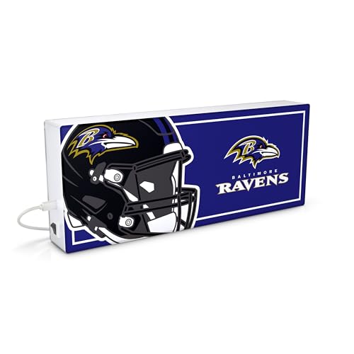 SOAR NFL LED Ambience Light Box: Elevate Your Space with Officially Licensed Wall Décor, Baltimore Ravens