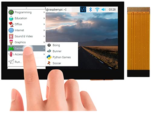 Image of waveshare 4.3inch Touch DSI Display 800 x 480, IPS Screen, 5-Point Capacitive Touch LCD,Compatible with Raspberry Pi 4B /3B+ /3A+ /3B /2B /B+ /A+, Compute Module3 /3+ /Compute Module 4