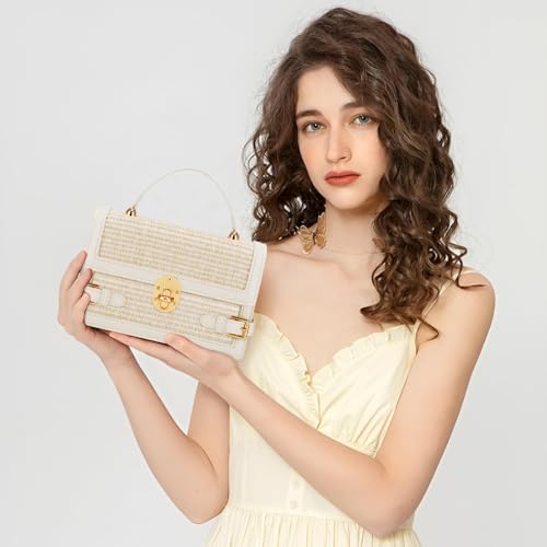 Image of KKXIU Straw Purse for Women, Summer Beach Shoulder Bag for Vacation