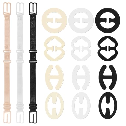 15 Pcs Bra Strap Clips Bra Strap Holder Anti-Slip Bra Strap Clips Non-slip Adjustable Elastic Bra Strap Holder to Make Racerback Conceal Straps Clips