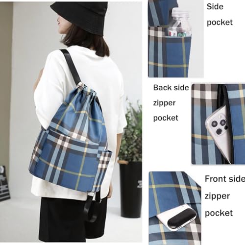 Image of MOCA Drawstring Gym Sports Backpack Lightweight Multipurpose Daypack Travel School College Daily Storage Carry Suitable Men Women Kids Adults Fitness Accessory