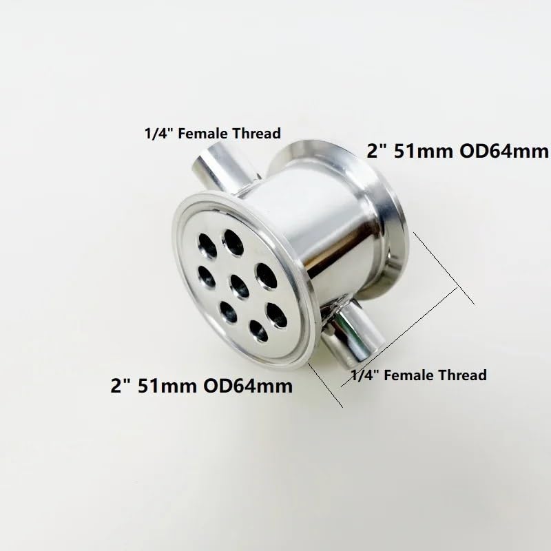 Échangeur de chaleur court en acier inoxydable 304, Tube OD de 0.0508m(2 pouces), connexion à trois cosses avec Port fileté de 0.00635m