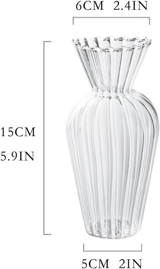 Vase Transparent Glass Vase Desktop Decoration Dried Flower Flower Small Flower Device Home Living Room Hydroponic Flower Pot Suitable for Dining and Living Room Home decoratio