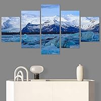 SIGNWIN 5 Panel Canvas Wall Art Modern Art Expressive Farmhouse/Country Landscape Mountain Top Multicolor Photography for Home Decorations Ready to Hang - 60