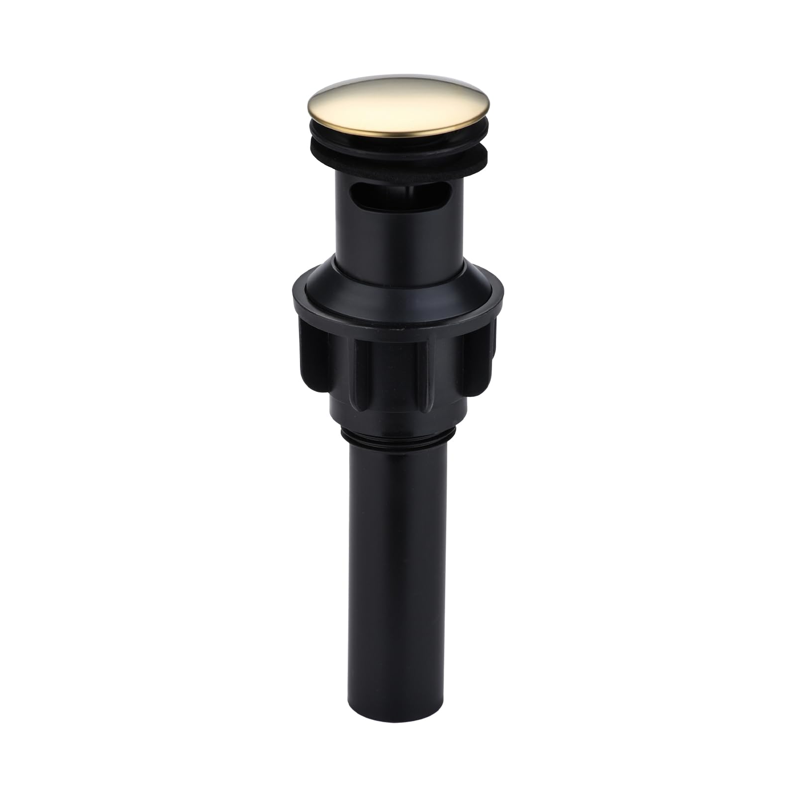 Photo 1 of YIGUANXIN Bathroom Sink Drain with Overflow,Black Pop Up Drain Stopper Anti Clog,Matte Black Universal Bathroom Sink Stopper for Bathroom Vanity Vessel Sink(Gold)