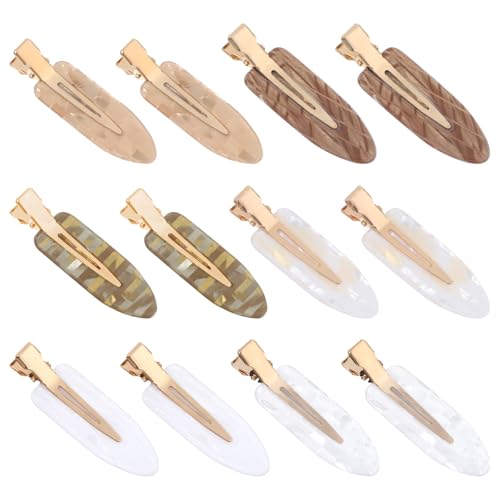 simarro 12 Stück Nahtlose Haarspangen Damen Modische Flache Haarspangen Bunte No Crease Haar Pin Curl Clips Acrylharz Keine Biegung Haarclips für Haarstyling Make Up