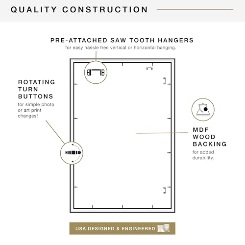 MCS Studio Gallery 24x36 Poster Frame Walnut Woodgrain, Vertical & Horizontal Wall Hanging Large Picture Frame for Photos, Posters & Art Prints (1-Pack)