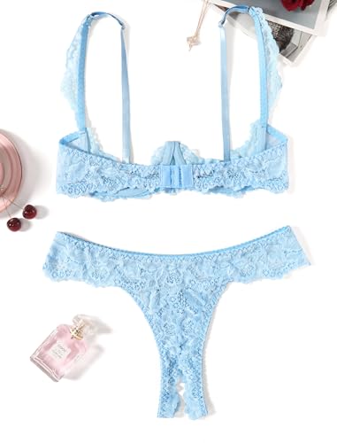 Image of Avidlove Sexy Lingerie Set for Women Lace Bra and Panty Sets Underwire Push Up Lace Lingerie Set XS-XXL