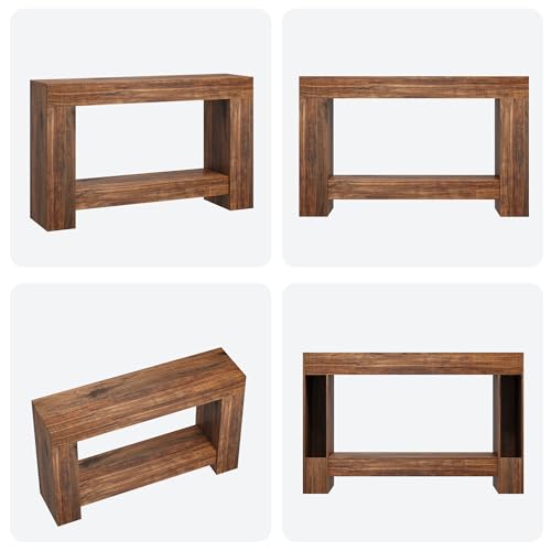 47.24 Inches Long Console Table for Entryway, 2-Tier Large Sofa Table with Storage, Farmhouse Console Table for Living Room, Wooden Entrance Entry Table for Entryway, Hallway