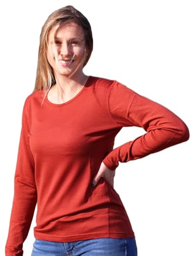 Women's 100% Merino Wool Long Sleeve Shirt - Moisture Wicking - Ultralight and Soft - Odor Base Layer