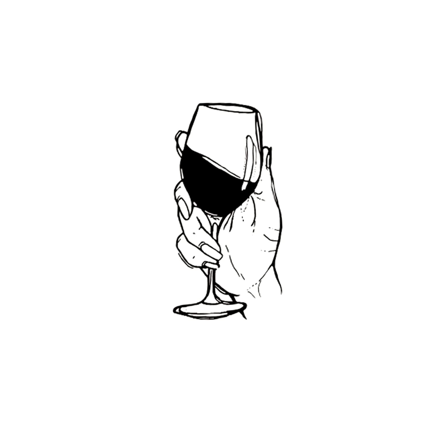 Simply Inked Wine Lover Tattoo Designer Tattoo for Girls Boys Men Women waterproof Sticker Size: 2.5 X 4 inch 1pc. l Black l 2g-picture-37