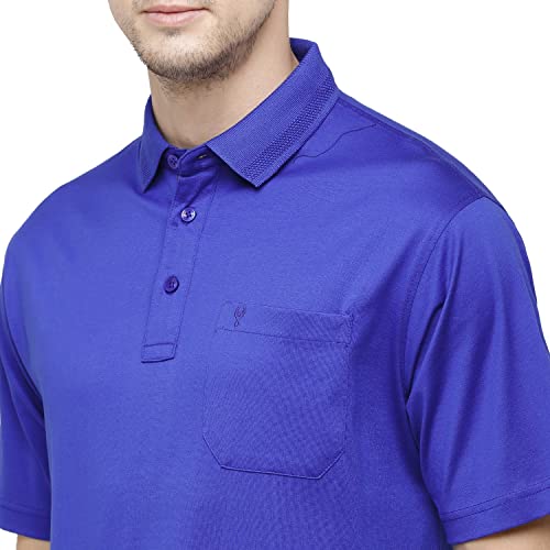 Image of Classic Polo Mens Solid Polo Neck Half Sleeve Regular Fit 100% Cotton Royal Blue Core T-Shirt (SEDOS-Snorkel Blue AF P XL)