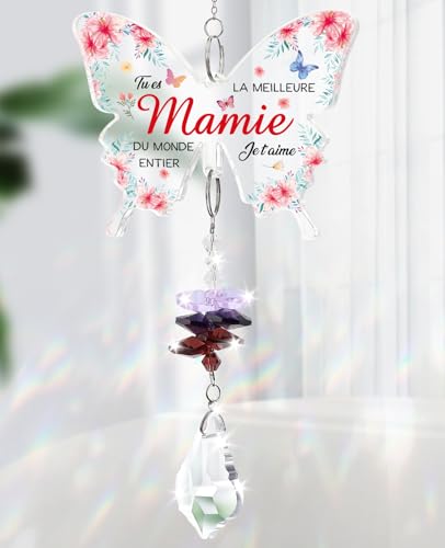 Funnli Cadeau Mamie, Attrape Soleil Cristal Cadeaux pour Grand Mere Noel Anniversaire Fete des Grand Mere Fête des Mères