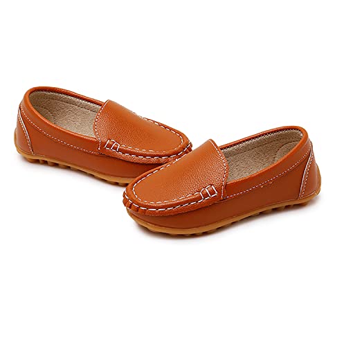 Image of SOFMUO Boys Girls Leather Loafers Slip-On Oxford Flats Boat Dress Schooling Daily Walking Shoes(Toddler /Little Kids)