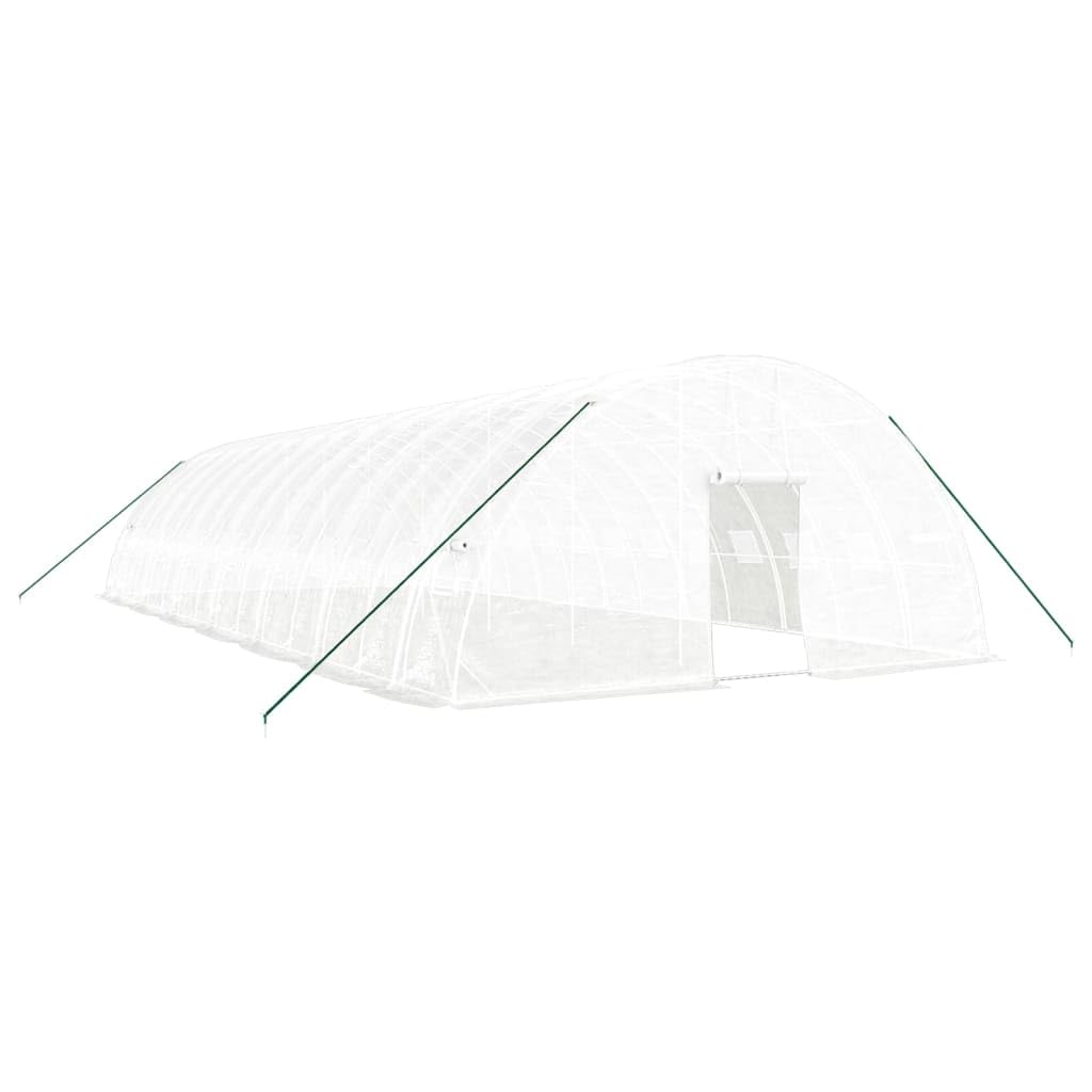 vidaXL Szklarnia ze stalową ramą, biała, 84 m², 14x6x2,85 m