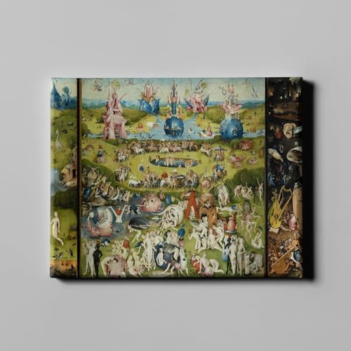 Lienzo de El jardín de las delicias artísticas de Bosch, formato galería mediano Spiffing Prints