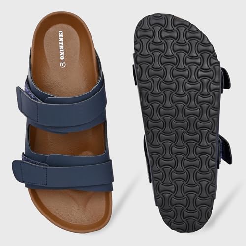 Image of Centrino Men's Berkin-Style Slip-On Sandals | Open Toe Design | Soft PU Footbed | Lightweight & Comfortable | Arch Support | On-Grip Sole | Casual Outdoor Wear (9207)