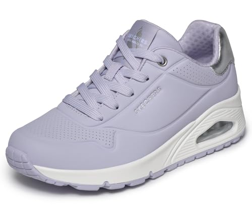 Skechers Women's Uno Golden Air Sneaker, Lilac Durabuck/Mesh Trim, 7 UK