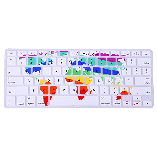 HDE Silicone Rubber Keyboard Skin Cover for MacBook Air 13 and MacBook Pro 13 Retina (World Map)