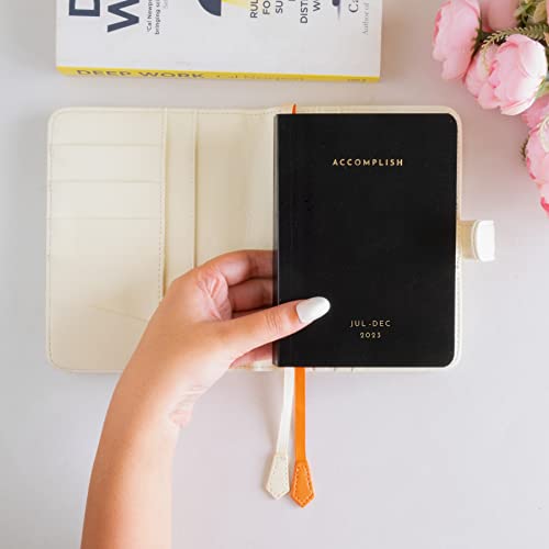 Image of NEORAH - A6 Notebook SLEEVE with SNAP Button - [ SLEEVE ONLY ]|Vegan Leather|Office Diary Holder with Penloop| 2 Front & 1 Back Pocket | 4 Card Slots |2 BookMarks - Fits any A6 Softcover - AFTERGLOW