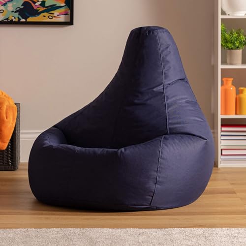 Bean Bag Bazaar Dalton Outdoor Sitzsack und Hocker mit Füllung, Blau
