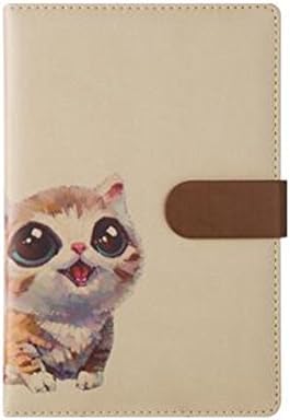 Zewik Time Management Planner Journal Animals Series PU Leather Notebook- Lovely Pussy