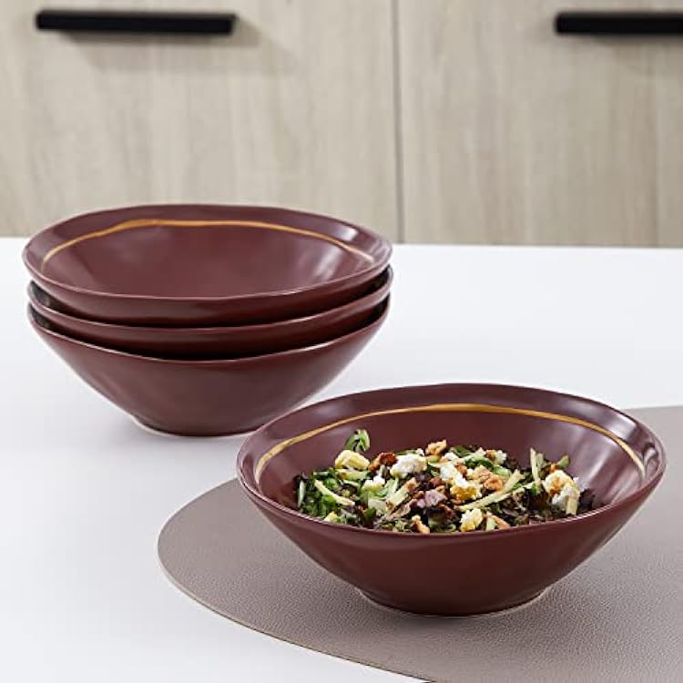Stone Lain Clara 16-Piece Dinnerware Set Porcelain, Burgundy, Service For 4