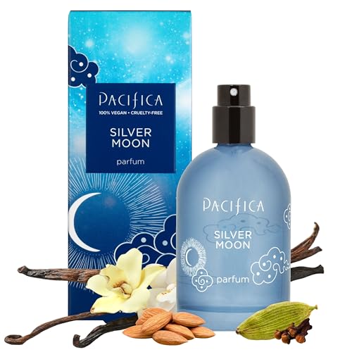 Pacifica Silver Moon Vanilla Almond Spice Perfume Warm Gourmand Clean Fragrance for Women 2 fl oz (Vegan & Cruelty-Free)