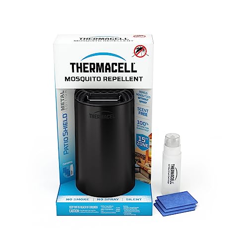 Thermacell Mosquito Repeller Patio Shield; Includes 12-Hour Refill; Highly Effective Mosquito Repellent for Patio; Bug Spray Alternative; Scent Free; No Candles or Flames