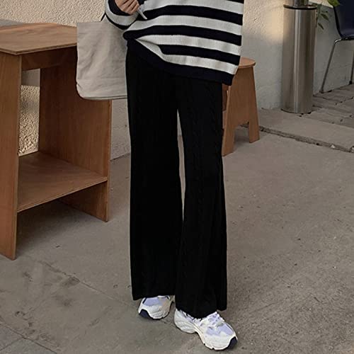 Pantalon jambe droite taille haute : oubliez le froid avec ce tricot lâche