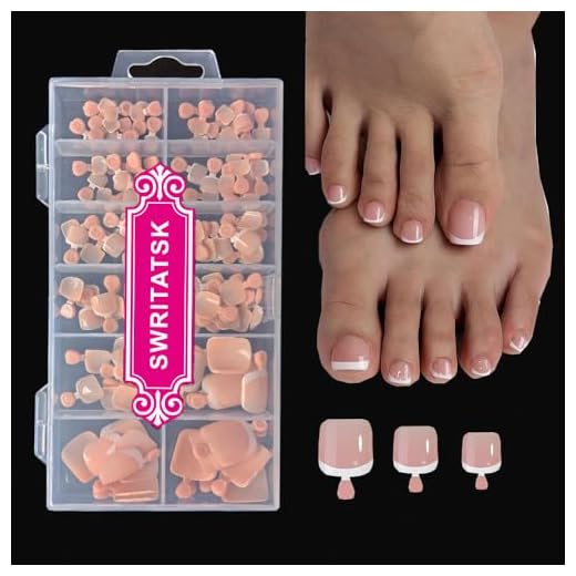 SWRITATSK Toe Nail Tips,French Press On Toenails For Women,120Pcs Press On Nails,Square Toe Nail Press Ons Toe Nails,12 Size French Nude Wearable Full Cover Fake Toenails,False Nails Gel Toe Nails