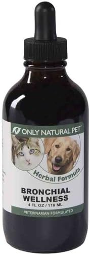 Only Natural Pet Bronchial Wellness Herbal Liquid Formula - Immune Support for Dogs & Cats 4 Fl Oz Dropper Bottle