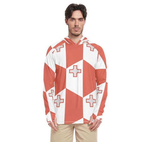 Malta Flag Men's UPF 50+ Sun Protection Hoodie Lightweight Long Sleeve Shirt Rash Guard