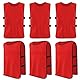 Daelesr 6 Stück Trainingsleibchen Basketball für Kinder, Sport Training Lätzchen, Fußball Leibchen Kinder Set, Sport Trikot Leibche für Fussball, Rugby, Netzball, Cricket, Volleyball, Hockey (Rot)