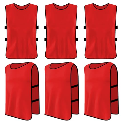 Lot de 6 Chasubles D'entraînement Sport Enfants, Chasuble Enfant Football, Gilet D'Entraînement Professionnel, Training Gilets pour Pratique Football,...
