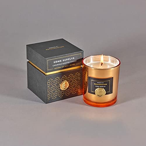 Large Tropical Candle Organic/Vegan Scented Soy Wax (280 g/ 60h rs) - Rejuvenation Refreshing Blend of Guava, Fresh Lychee & Exotic Flowers | Gift for Women & Men | Home Supplys