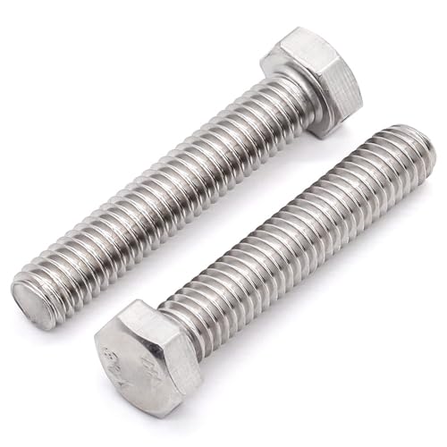 Image of #10-24 x 1-1 /2 inch (30 pcs) Stainless Steel Hex Head Screws Bolts (3 /8 inch to 6 inch Available), 18 /8 Stainless Steel 304, Fully Threaded, Machine Coarse Thread, No Coating, Plain Finish