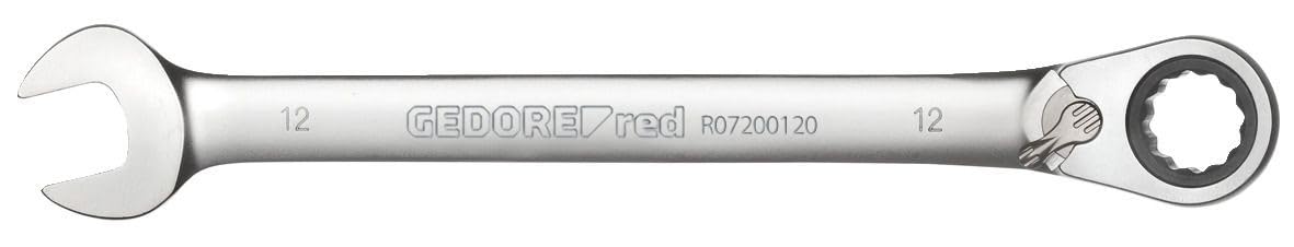 GEDORE red Combination ratchet spanner, Reversible, AF 11 mm, Angled, Flat, Bi-hex, Spanner, R07200110