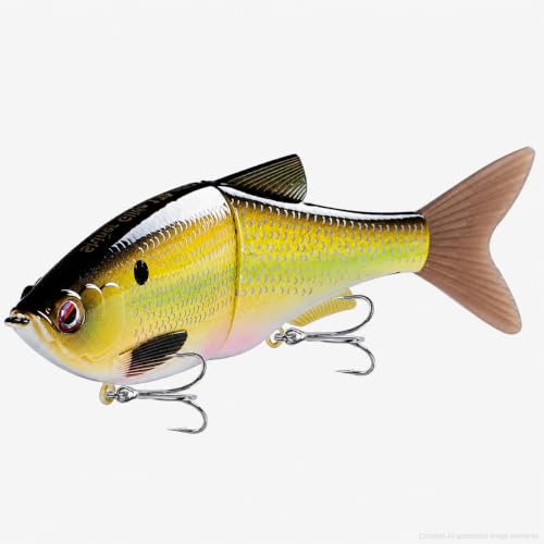 LITTMA Shiner Glide 130 Glide Baits Slow Sinking Subtle S-Curve Action Jointed Swimbait - Midwest South Lakes Rivers Freshwater Lure for Bass Trout Pike