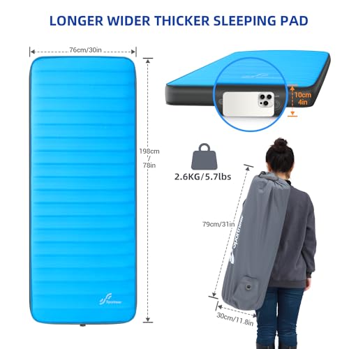 Sportneer-Sleeping-Pad-for-Camping-Self-Inflating-Air-Mattress-with-Solid-Foam-Ultra-Thick-and-Comfortable-Portable-Roll-Up-Mat-Inflatable-Outdoor-Pad-for-High-Altitudes-Travel-Adventures-Blue