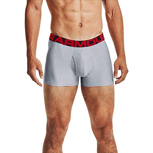 Image of Under Armour Men's Tech 3-inch Boxerjock 2-Pack Underwear, Mod Gray Light Heather (011)/Jet Gray Light Heather, 5XL