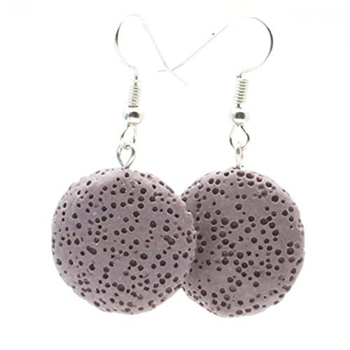 Boucles d'oreilles pierre de lave anti-stress diffuseur d'huile