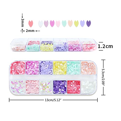 Decoração de lantejoulas para unhas de flores flocos de brilho de flores minúsculas para diy design