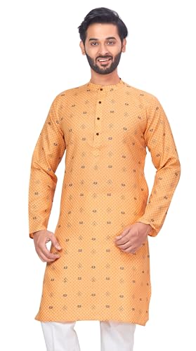 Image of Studio Shringaar Men's Cotton Relaxed Fit Straight Kurta